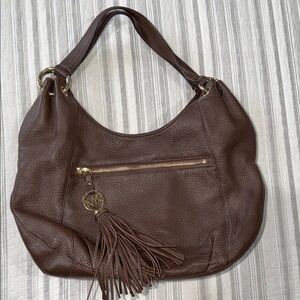Vintage Brown Leather Hobo Bag